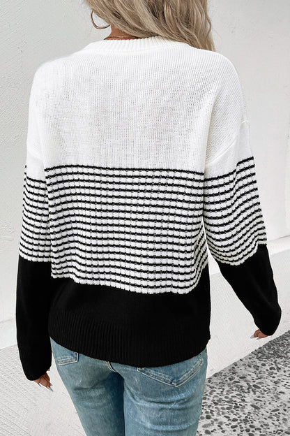 Striped Drop Shoulder Sweater