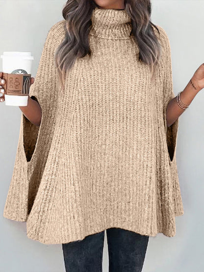 Turtleneck Dolman Sleeve Poncho