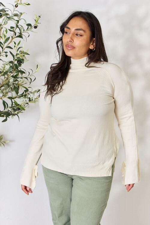 Culture Code Ribbed Round Neck Long Sleeve Top