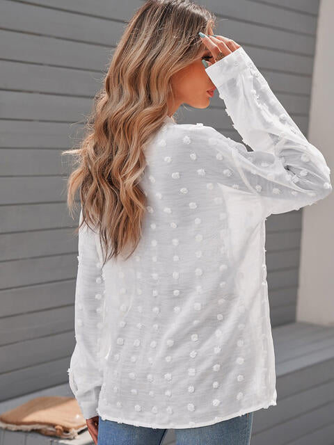 Swiss Dot Drop Shoulder Shirt