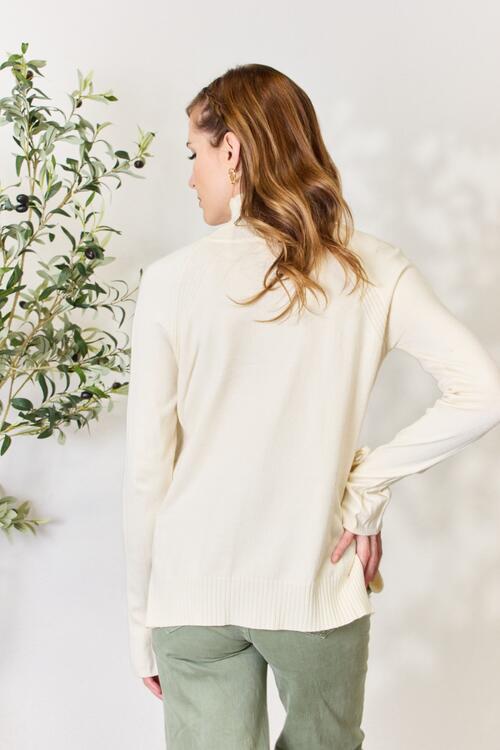 Culture Code Ribbed Round Neck Long Sleeve Top