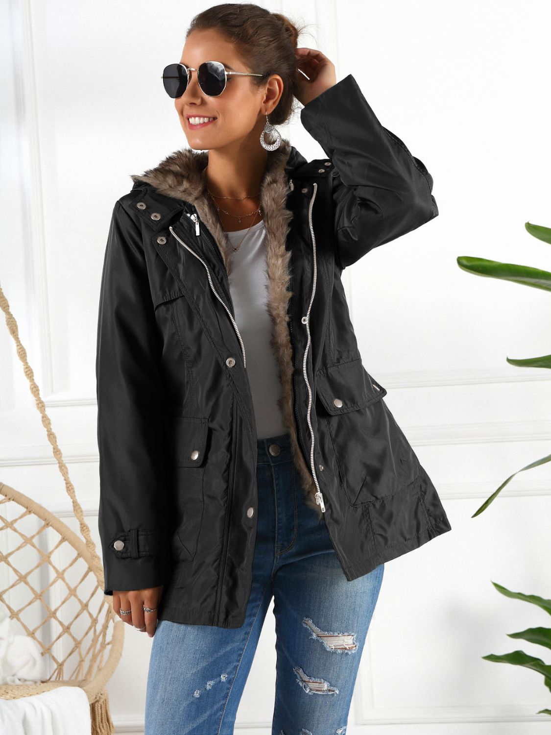 Hooded Jacket with Detachable Liner (Three-Way Wear)