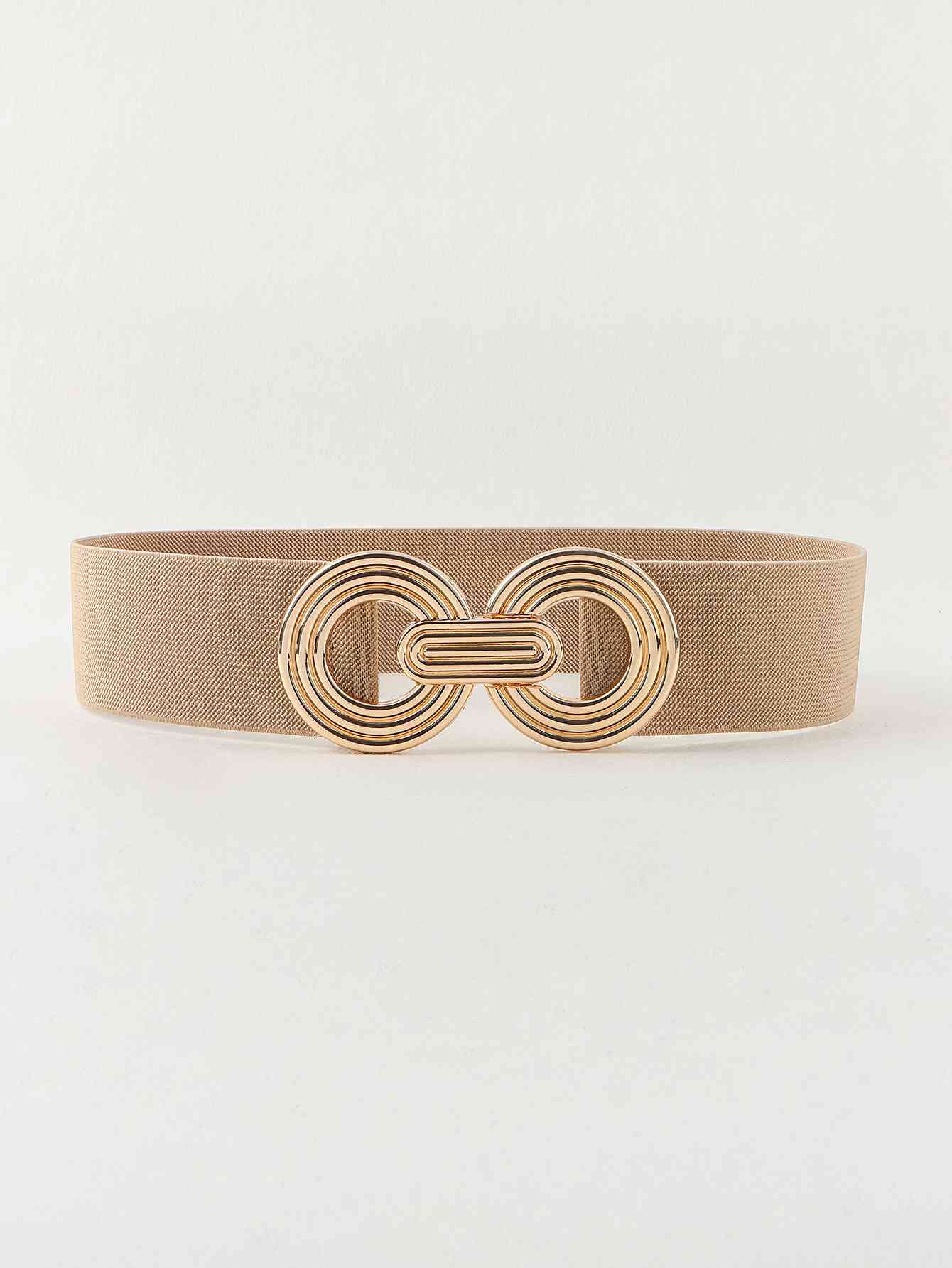 Geometric Buckle Elastic Wide Belt