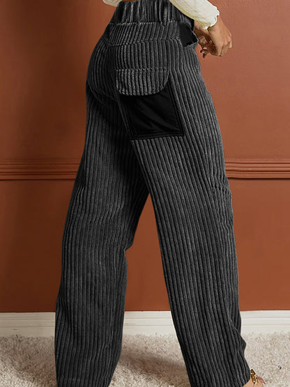 Ribbed Longline Pocketed Pants