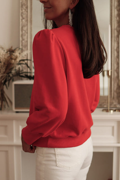 Round Neck Short Sleeve Sweatshirt