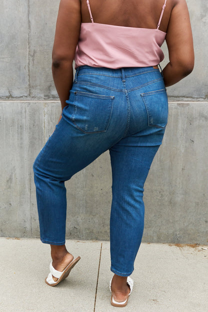 Judy Blue Melanie High Waisted Distressed Boyfriend Jeans