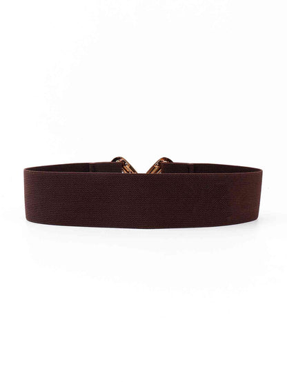 Geometric Buckle Elastic Wide Belt