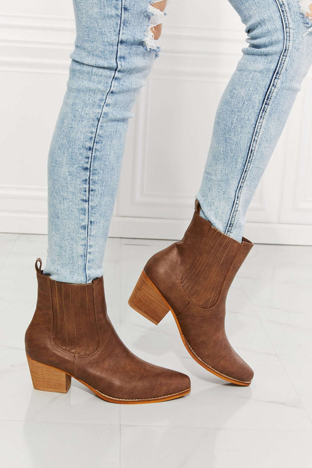 MMShoes Love the Journey Stacked Heel Chelsea Boot