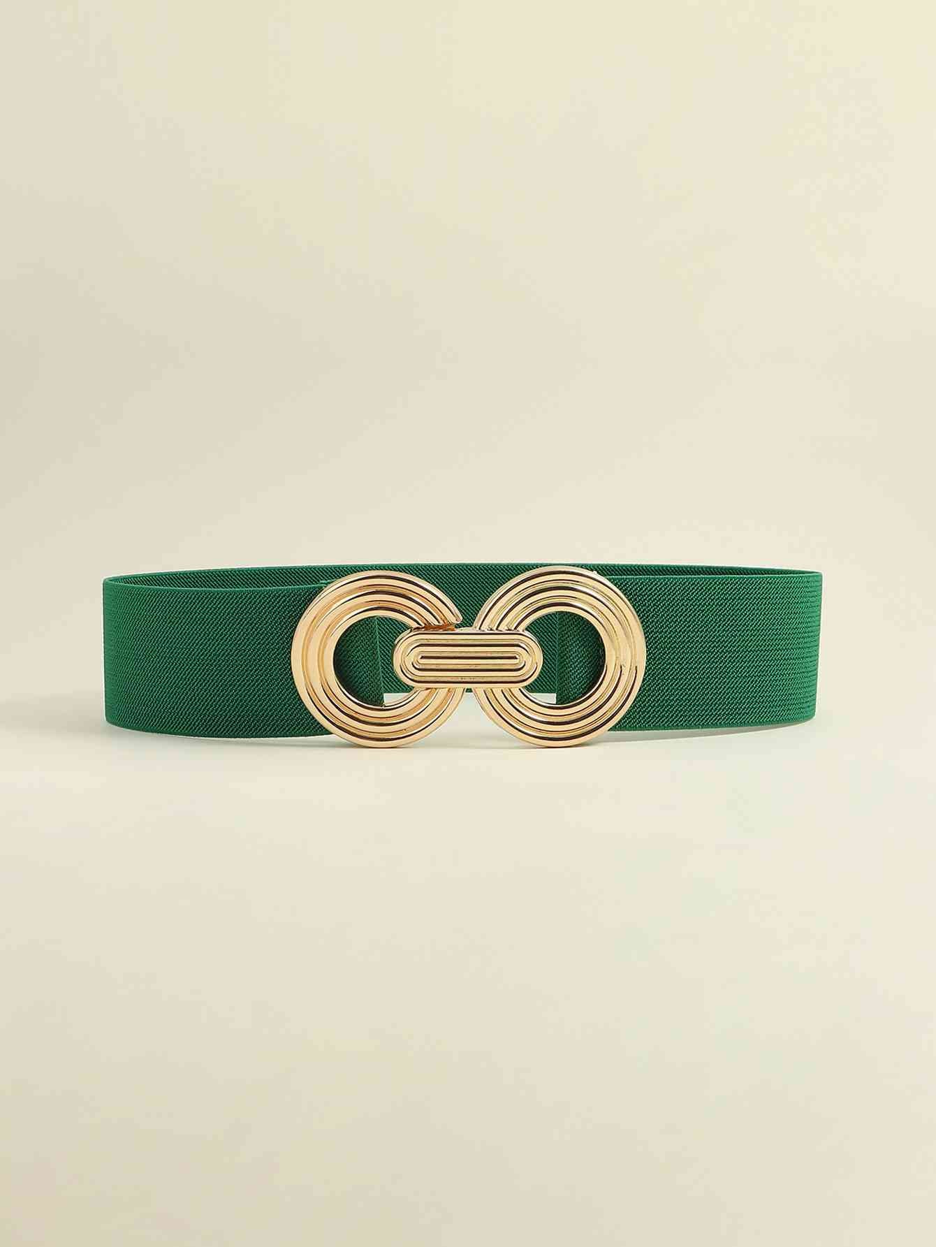 Geometric Buckle Elastic Wide Belt