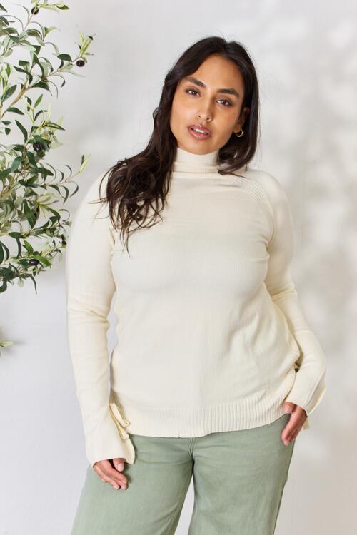 Culture Code Ribbed Round Neck Long Sleeve Top