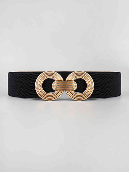 Geometric Buckle Elastic Wide Belt