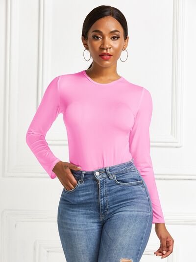 Round Neck Long Sleeve Bodysuit