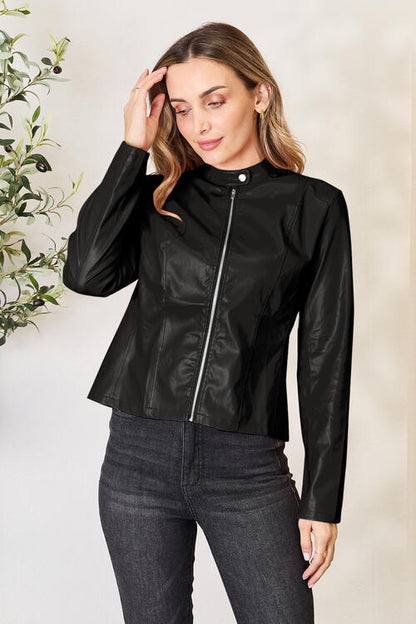 Mock Neck Zip Up Jacket