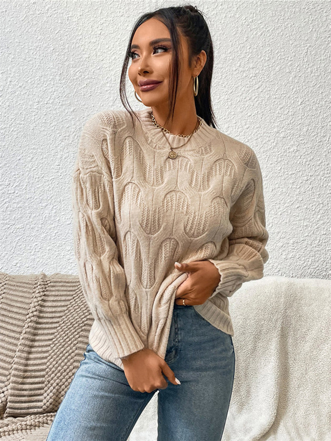 Round Neck Long Sleeve Sweater