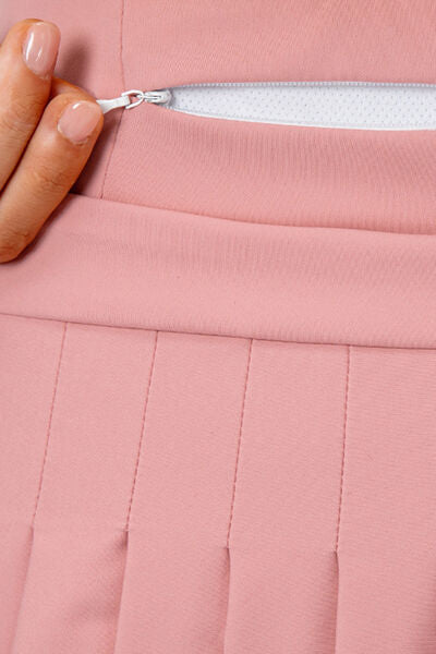 High Waist Pleated Active Skirt